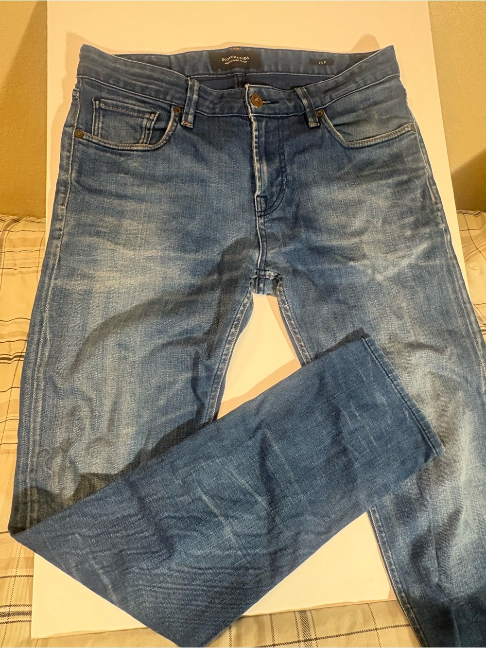 Scotch & Soda "Tye" Slim Fit Men's Denim Jeans Blue 32x32 distressed